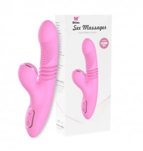 DIBE - Rabbit Thrusting Sucking Vibrator With Heating Massager (Chargeable - Pink)